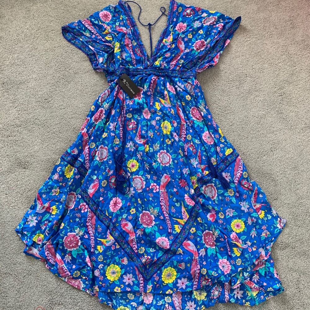 Blue Bird Boho Dress